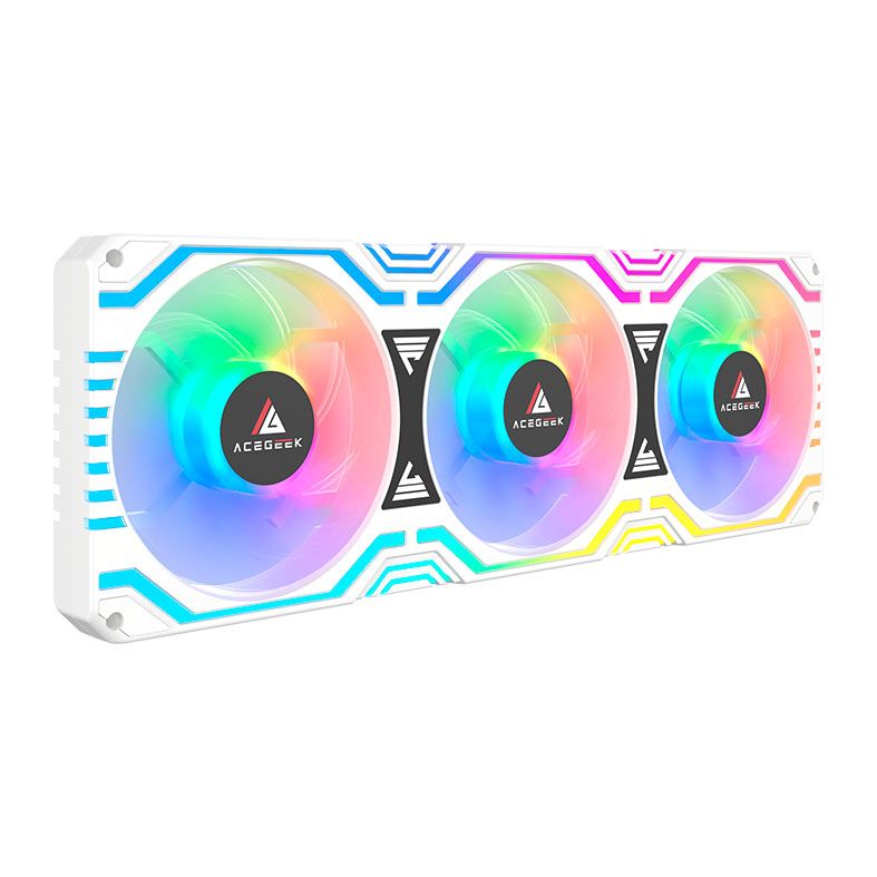 Kit Ventoinhas Acegeek Link360, ARGB, 360mm, Branco, AG-LINK360-WH