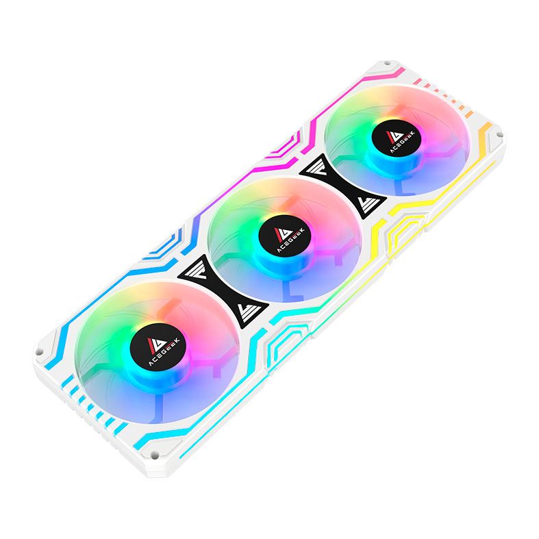 Kit Ventoinhas Acegeek Link360, ARGB, 360mm, Branco, AG-LINK360-WH