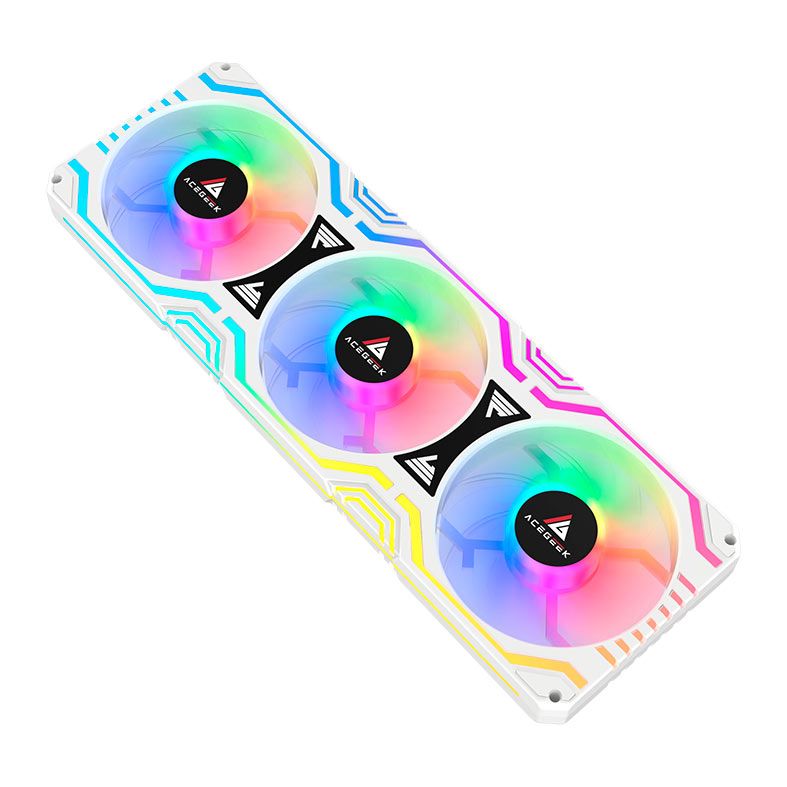 Kit Ventoinhas Acegeek Link360, ARGB, 360mm, Branco, AG-LINK360-WH