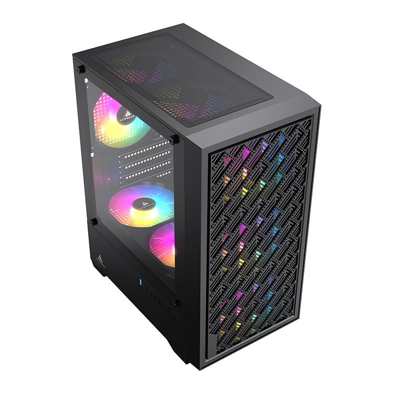 Gabinete Gamer Acegeek Matrix, Mini-Tower, Lateral de Vidro, Preto, AG-MATRIX-BK