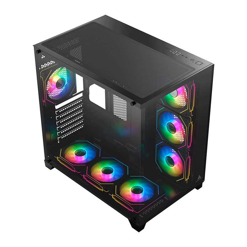 Gabinete Gamer Acegeek Mercury R425, Mid-Tower, Lateral de Vidro, Preto, AG-MERCURY-R425-BK