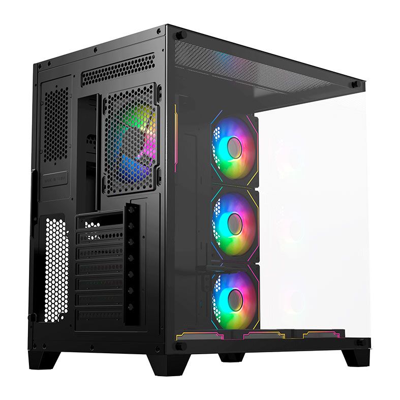 Gabinete Gamer Acegeek Mercury R425, Mid-Tower, Lateral de Vidro, Preto, AG-MERCURY-R425-BK