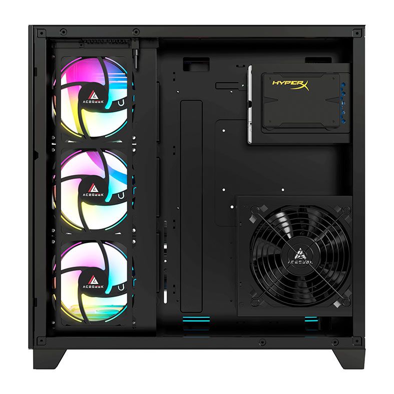 Gabinete Gamer Acegeek Mercury R425, Mid-Tower, Lateral de Vidro, Preto, AG-MERCURY-R425-BK