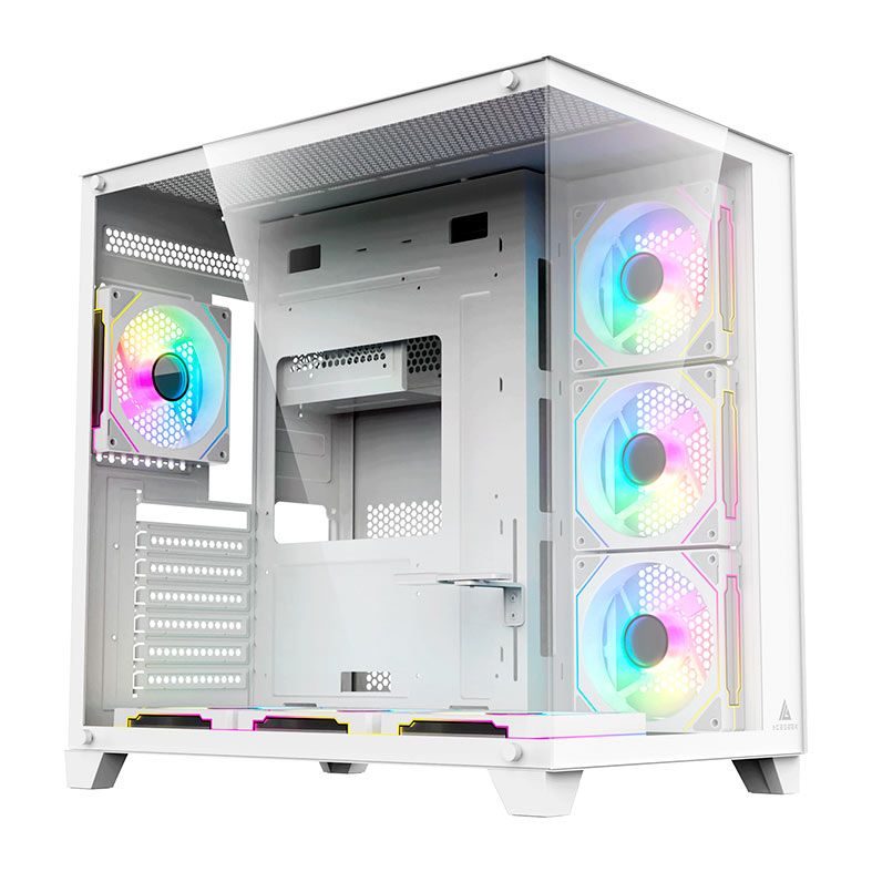 Gabinete Gamer Acegeek Mercury R425, Mid-Tower, Lateral de Vidro, Branco, AG-MERCURY-R425-WH
