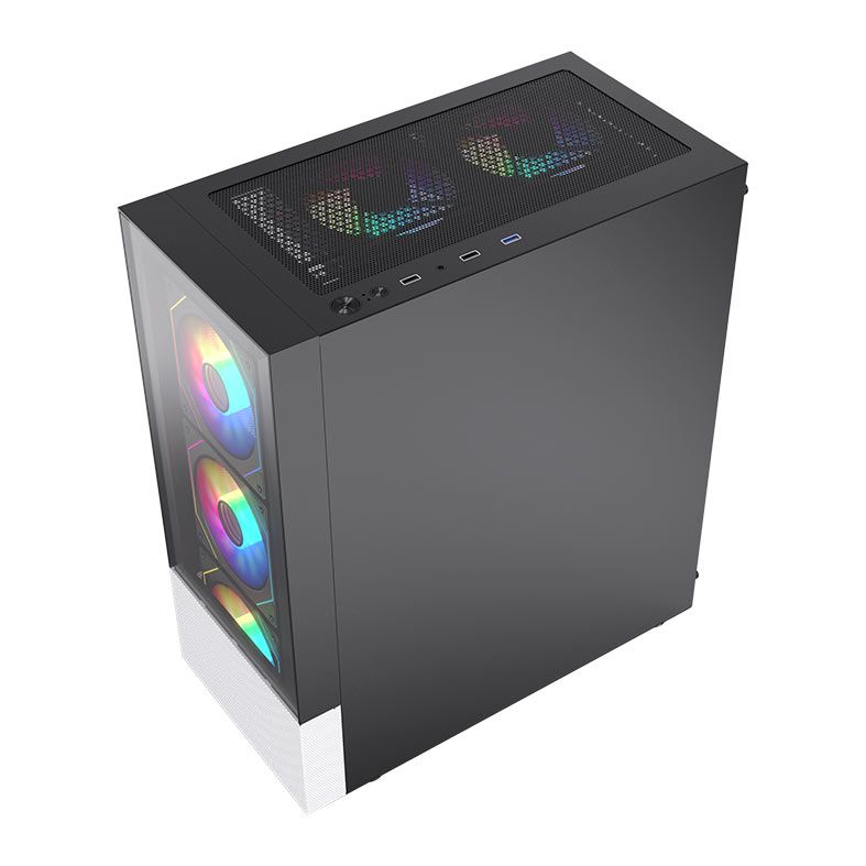 Gabinete Gamer Acegeek Mirage Glass, Mid-Tower, Lateral de Vidro, Preto, AG-MIRAGE-GLASS-BK
