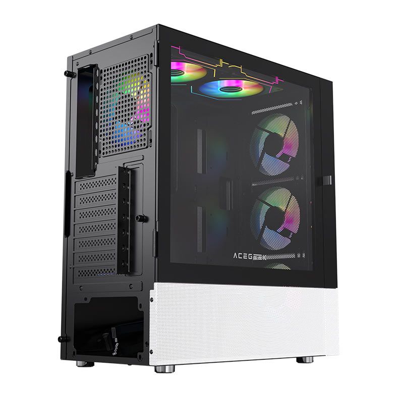 Gabinete Gamer Acegeek Mirage Glass, Mid-Tower, Lateral de Vidro, Preto, AG-MIRAGE-GLASS-BK