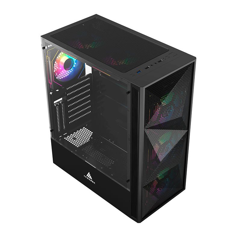 Gabinete Gamer Acegeek Morality L435, Mid-Tower, Lateral de Vidro, Preto, AG-MORALITY-L435-BK