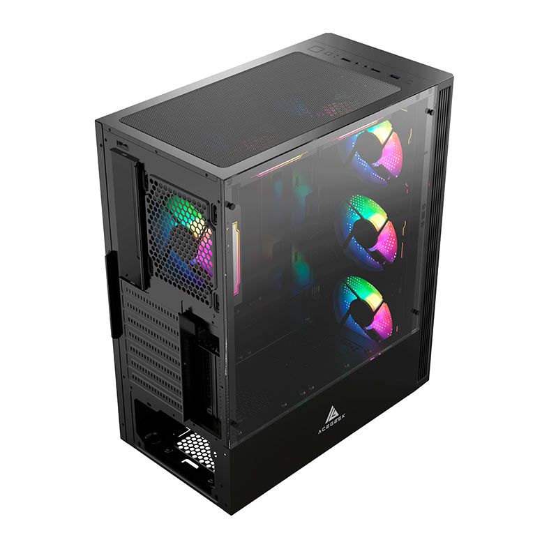Gabinete Gamer Acegeek Morality L435, Mid-Tower, Lateral de Vidro, Preto, AG-MORALITY-L435-BK