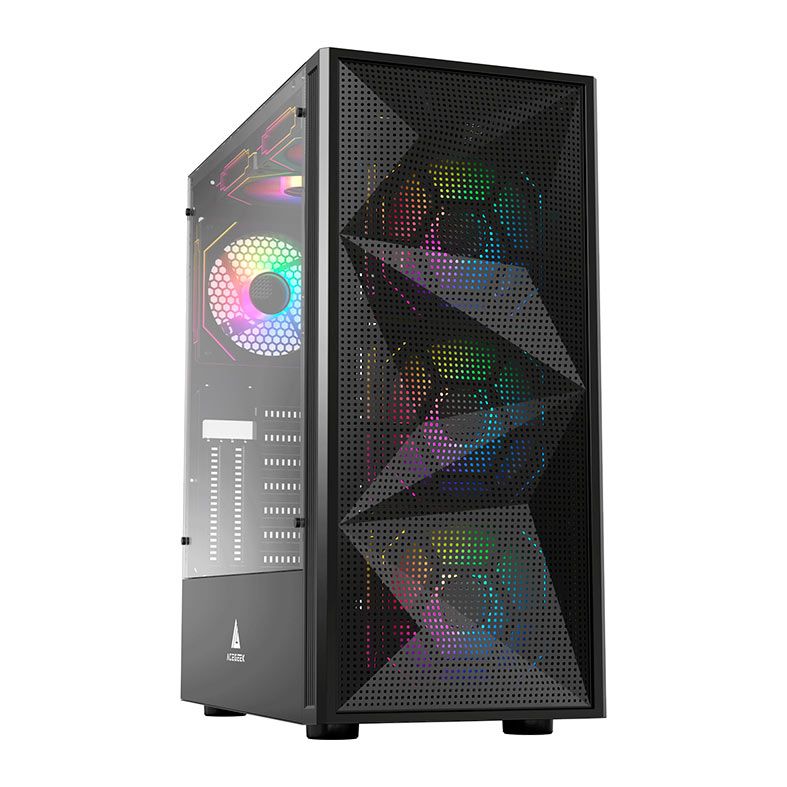 Gabinete Gamer Acegeek Morality L435, Mid-Tower, Lateral de Vidro, Preto, AG-MORALITY-L435-BK