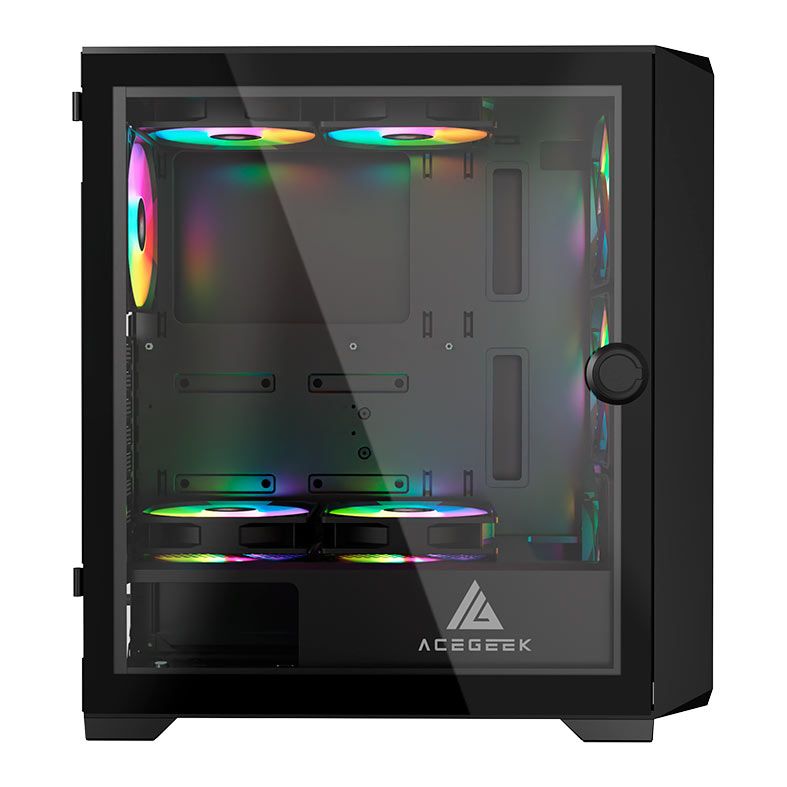 Gabinete Gamer Acegeek Navigator A410 Mesh, Mid-Tower, Lateral de Vidro, Preto, AG-NAVIGATOR-A410-BK