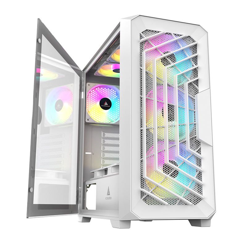 Gabinete Gamer Acegeek Navigator A410, Mid-Tower, Lateral de Vidro, Branco, AG-NAVIGATOR-A410-WH
