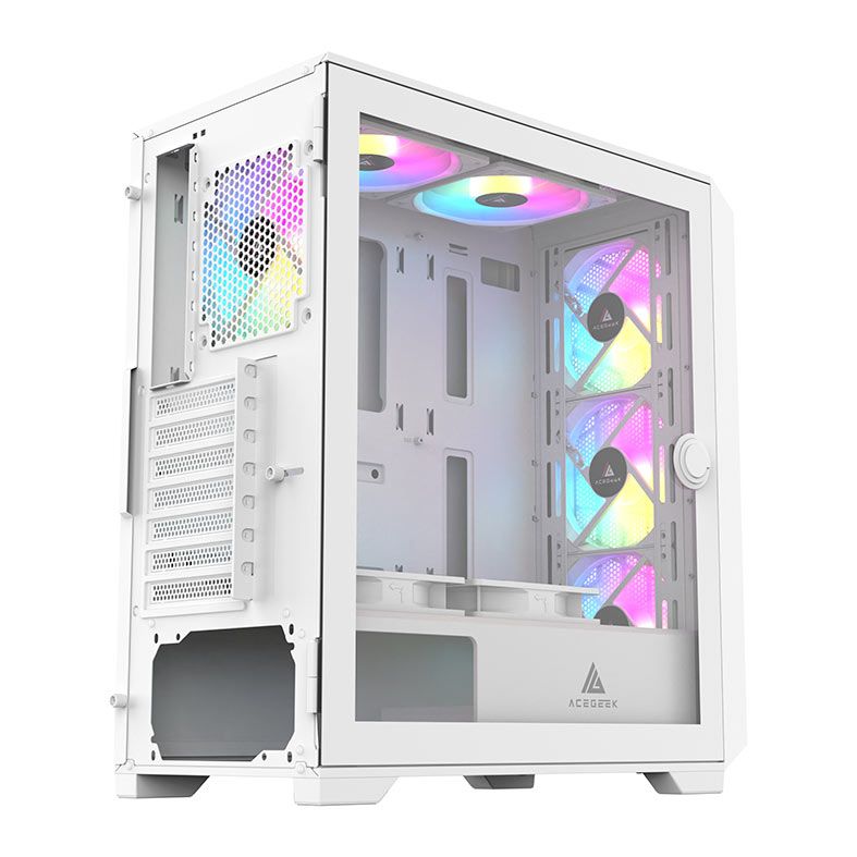 Gabinete Gamer Acegeek Navigator A410, Mid-Tower, Lateral de Vidro, Branco, AG-NAVIGATOR-A410-WH