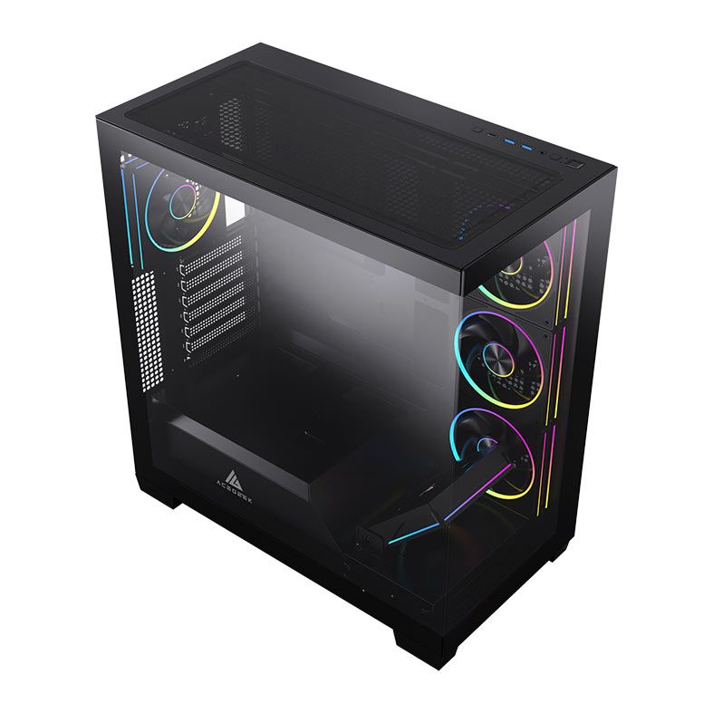 Gabinete Gamer Acegeek Nebula, Mid-Tower, Lateral de Vidro, Preto, AG-NEBULA-BK
