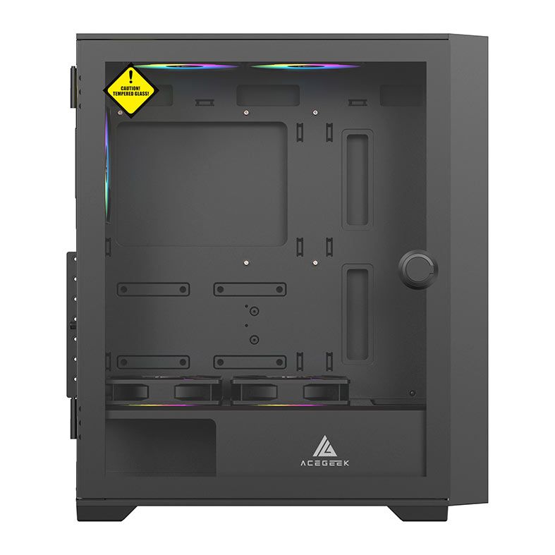 Gabinete Gamer Acegeek Neo C412 Glass, Mid-Tower, Lateral de Vidro, Preto, AG-NEO-C412-BK