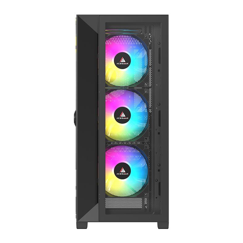 Gabinete Gamer Acegeek Neo C412 Glass, Mid-Tower, Lateral de Vidro, Preto, AG-NEO-C412-BK