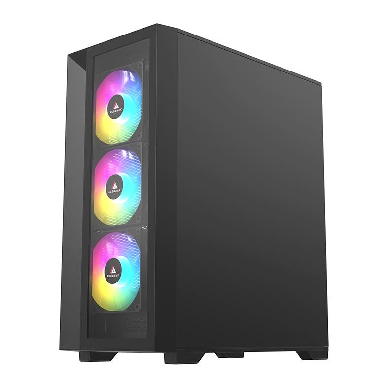 Gabinete Gamer Acegeek Neo C412 Glass, Mid-Tower, Lateral de Vidro, Preto, AG-NEO-C412-BK