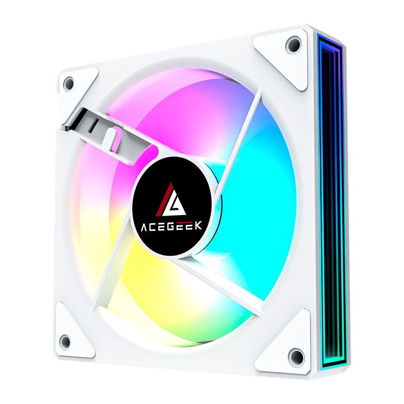 Kit Ventoinhas Acegeek Neon, ARGB, 3x120mm, Branco, AG-NEON3X1-WH