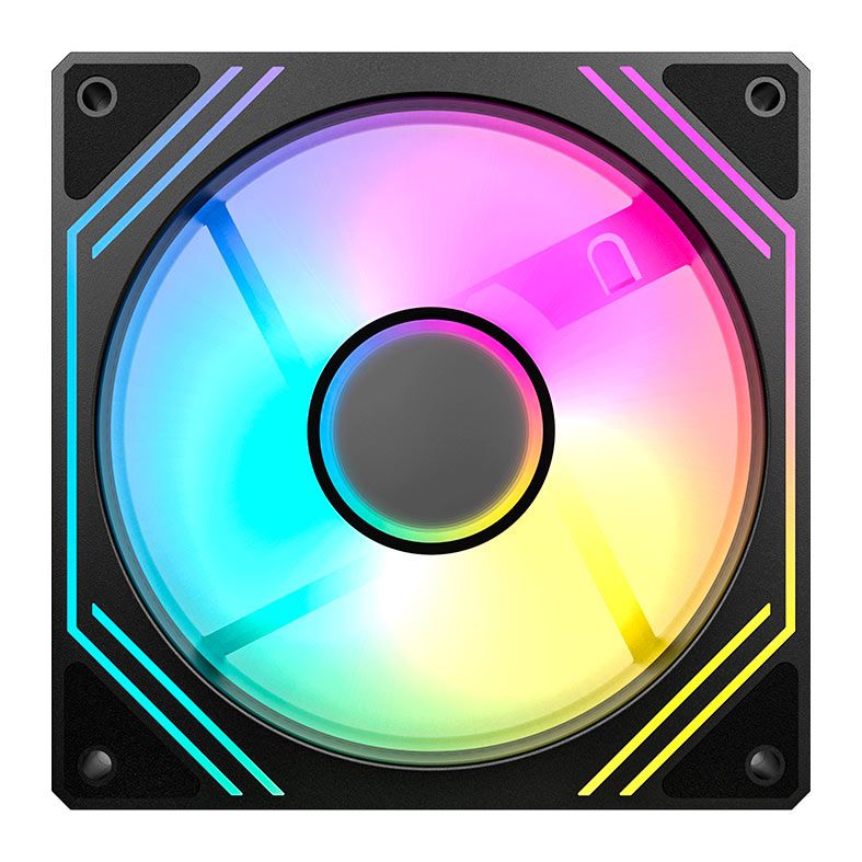 Kit Ventoinhas Acegeek Neon, ARGB, 5x120mm, Preto, AG-NEON5X1-BK
