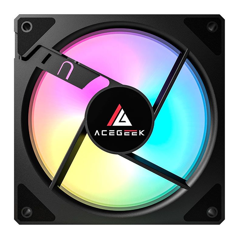 Kit Ventoinhas Acegeek Neon, ARGB, 5x120mm, Preto, AG-NEON5X1-BK