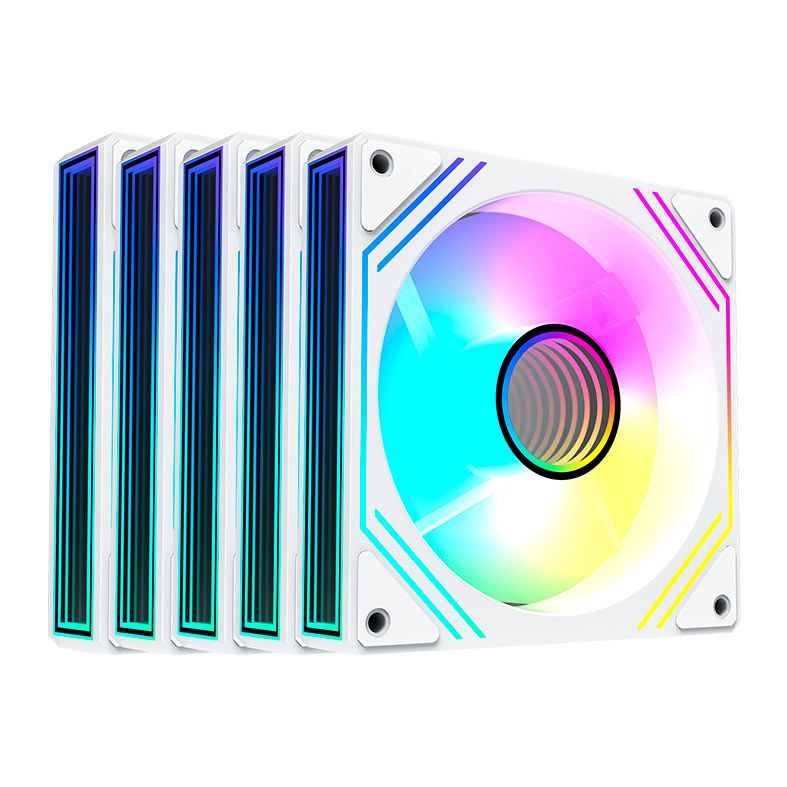 Kit Ventoinhas Acegeek Neon, ARGB, 5x120mm, Branco, AG-NEON5X1-WH