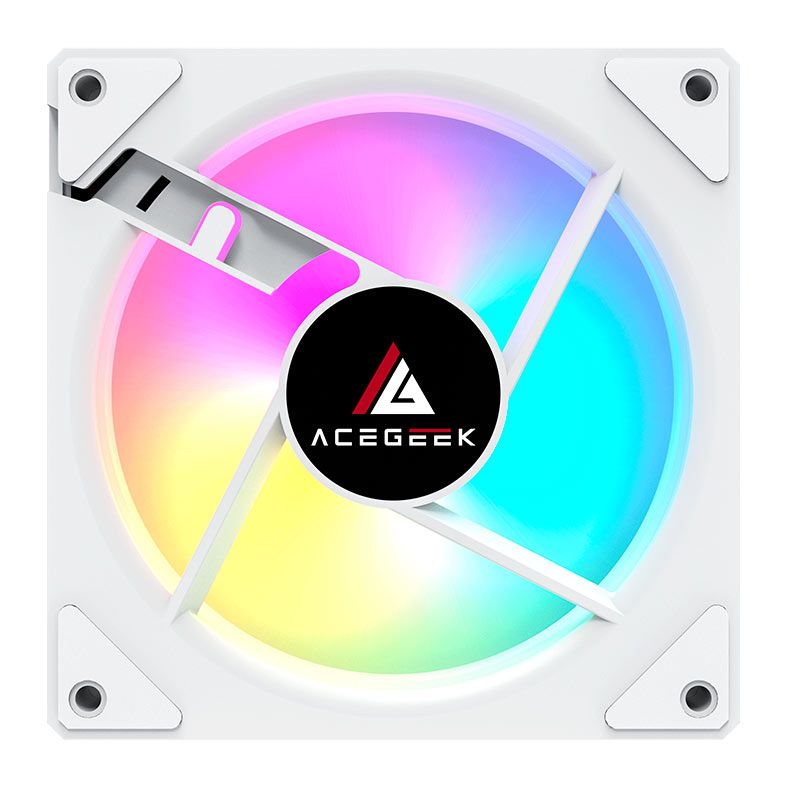 Kit Ventoinhas Acegeek Neon, ARGB, 5x120mm, Branco, AG-NEON5X1-WH