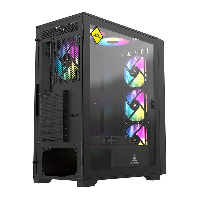 Gabinete Gamer Acegeek Nexus C411 Mesh, Mid-Tower, Lateral de Vidro, Preto, AG-NEXUS-C411-BK