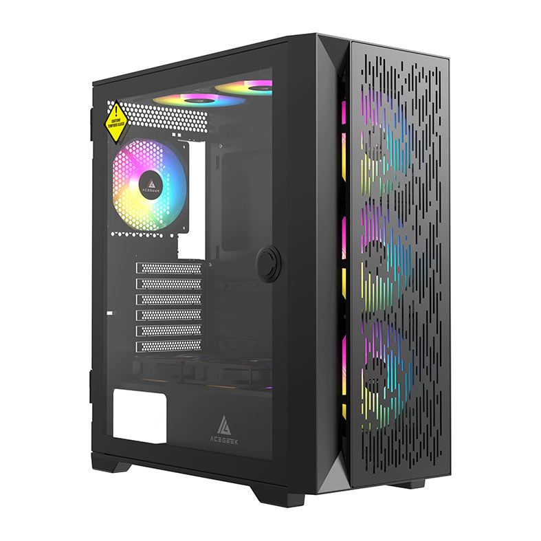 Gabinete Gamer Acegeek Nexus C411 Mesh, Mid-Tower, Lateral de Vidro, Preto, AG-NEXUS-C411-BK