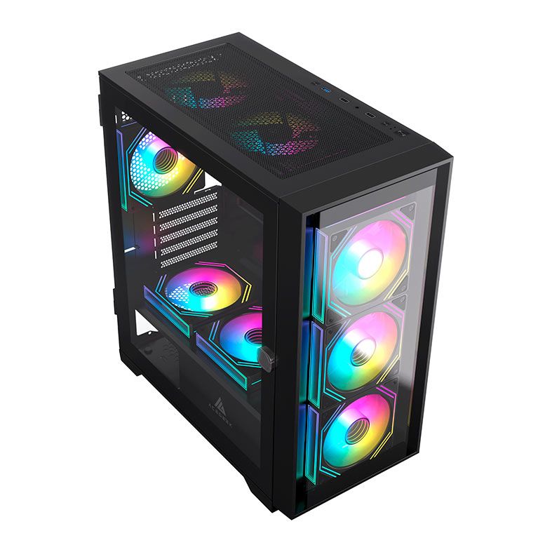 Gabinete Gamer Acegeek Odyssey Mini, Mid-Tower, Lateral de Vidro, Preto, AG-ODYSSEY-MINI-BK