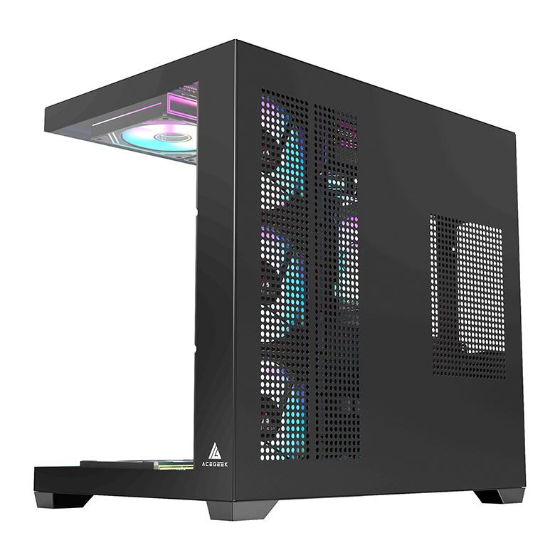 Gabinete Gamer Acegeek Omniview, Mid-Tower, Lateral de Vidro, Preto, AG-OMNIVIEW-BK