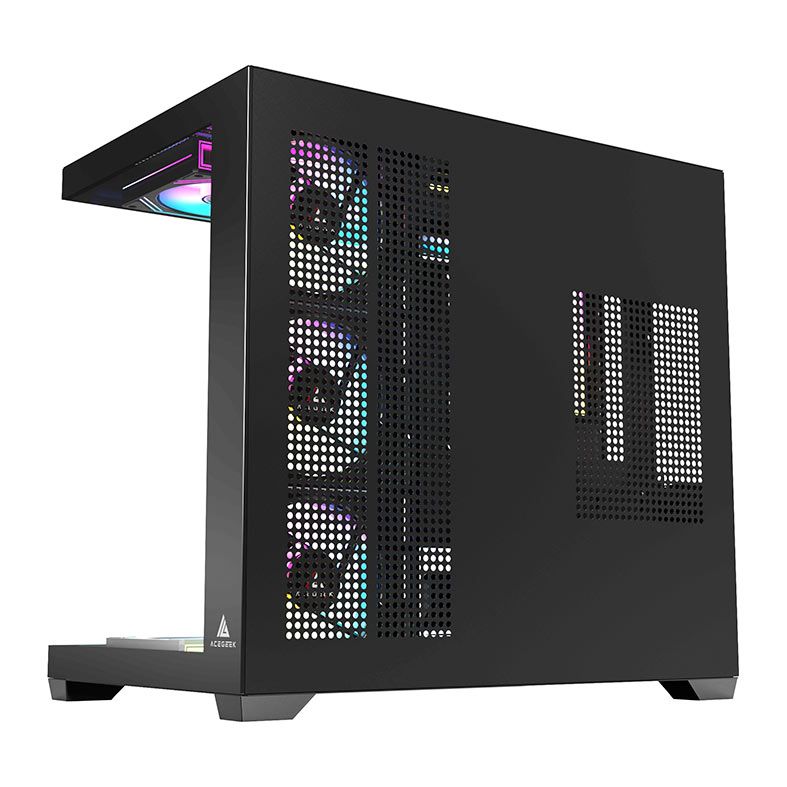 Gabinete Gamer Acegeek Omniview, Mid-Tower, Lateral de Vidro, Preto, AG-OMNIVIEW-BK