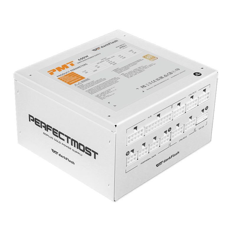 Fonte Aigo Darkflash PMT650A3, 650W, Full-Modular, 80 Plus Gold, Branco, AG-PMT650A3-WH