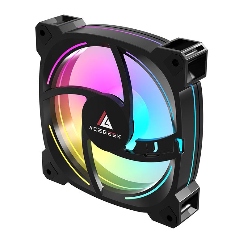 Kit Ventoinha Acegeek Prime, 3x120mm, ARGB, Preto, AG-PRIME3X1-BK