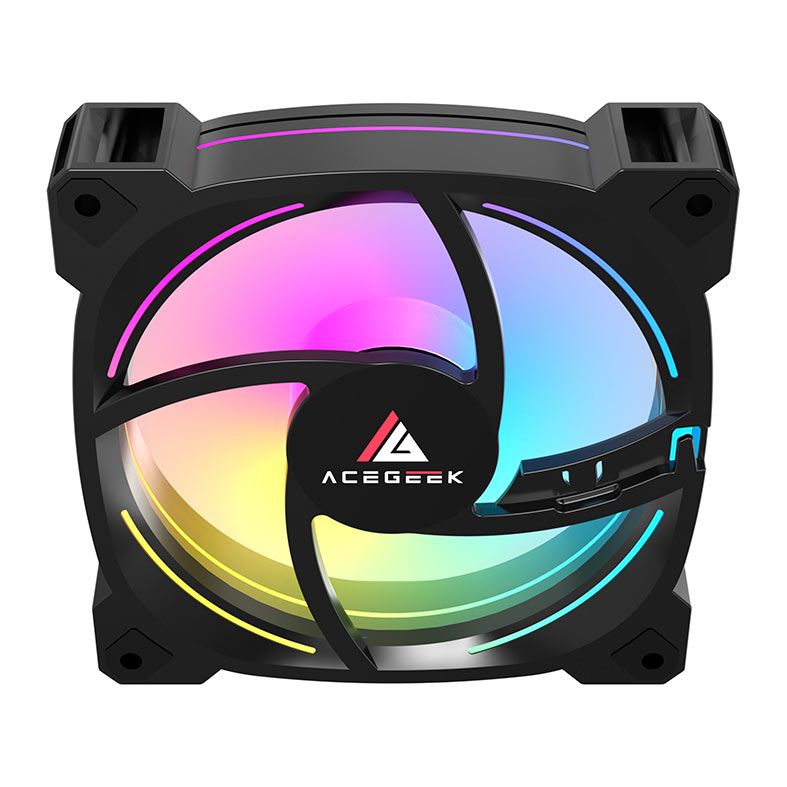 Kit Ventoinha Acegeek Prime, 3x120mm, ARGB, Preto, AG-PRIME3X1-BK