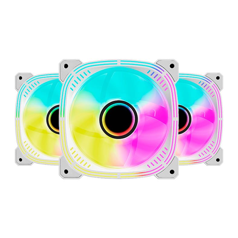 Kit Ventoinhas Acegeek Prime, ARGB, 3x120mm, Branco, AG-PRIME3X1-WH