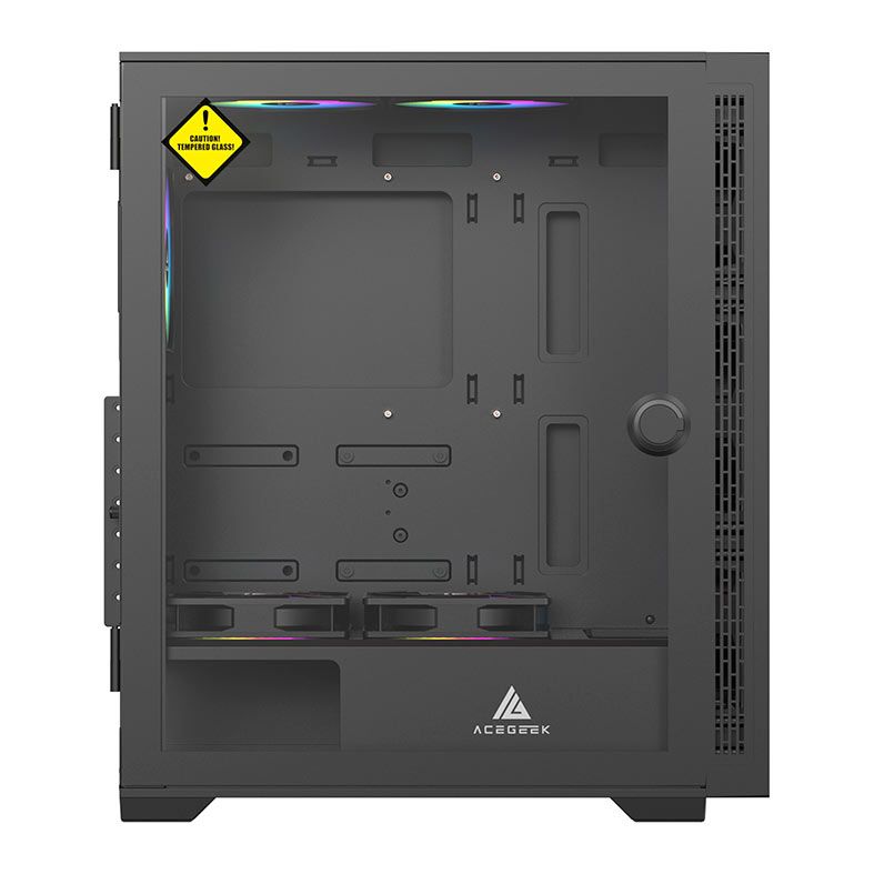 Gabinete Gamer Acegeek Raptor C414, Mid-Tower, Lateral de Vidro, Preto, AG-RAPTOR-C414-BK