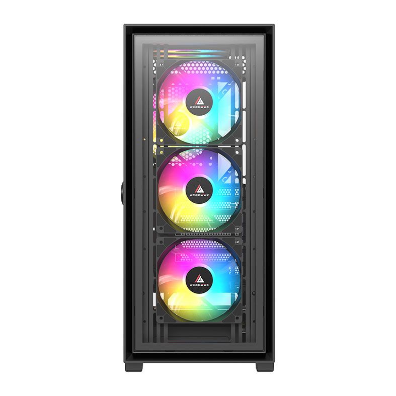 Gabinete Gamer Acegeek Raptor C414, Mid-Tower, Lateral de Vidro, Preto, AG-RAPTOR-C414-BK