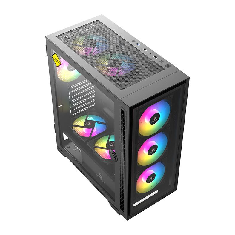 Gabinete Gamer Acegeek Raptor C414, Mid-Tower, Lateral de Vidro, Preto, AG-RAPTOR-C414-BK