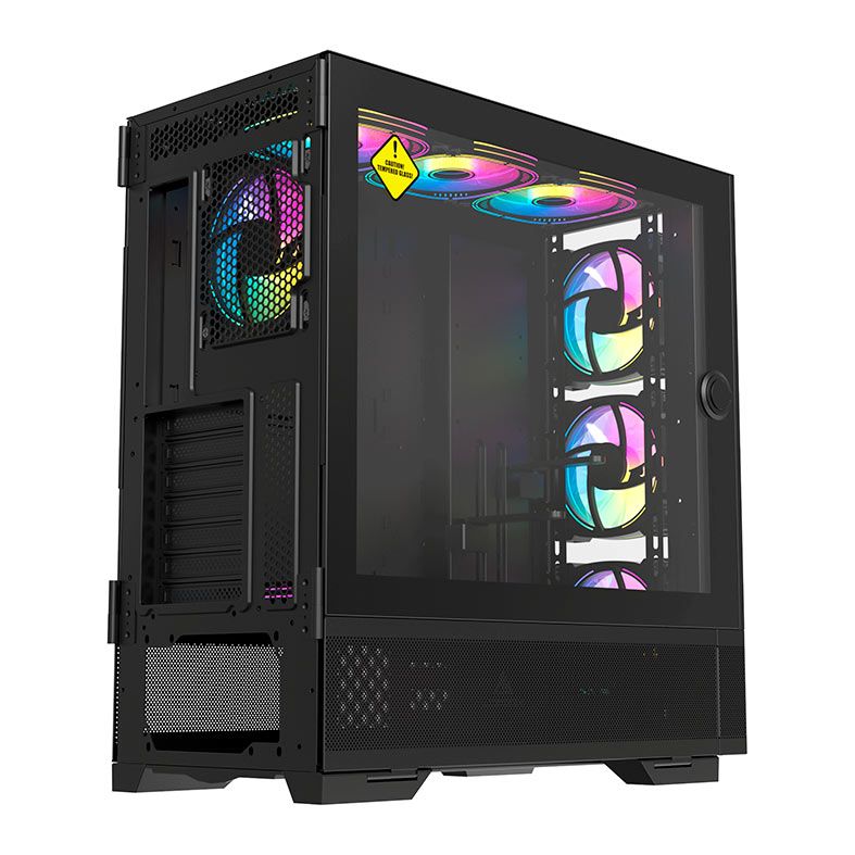 Gabinete Gamer Acegeek Redemption F491 Glass, Full-Tower, Lateral de Vidro, Preto, AG-REDEMPTION-F491-BK