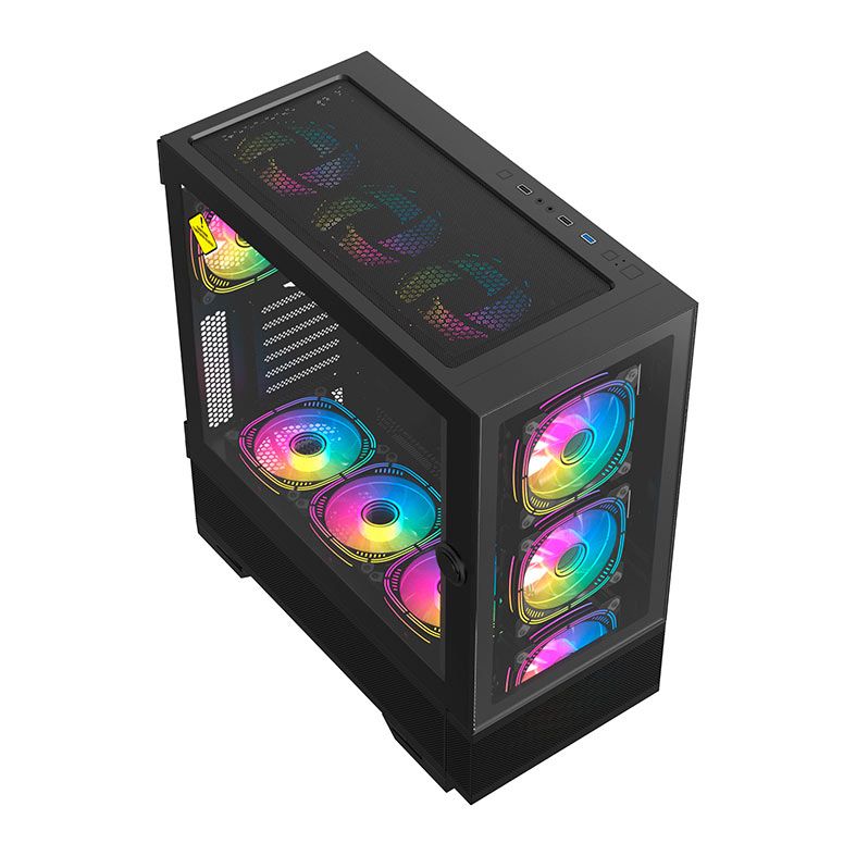 Gabinete Gamer Acegeek Redemption F491 Glass, Full-Tower, Lateral de Vidro, Preto, AG-REDEMPTION-F491-BK
