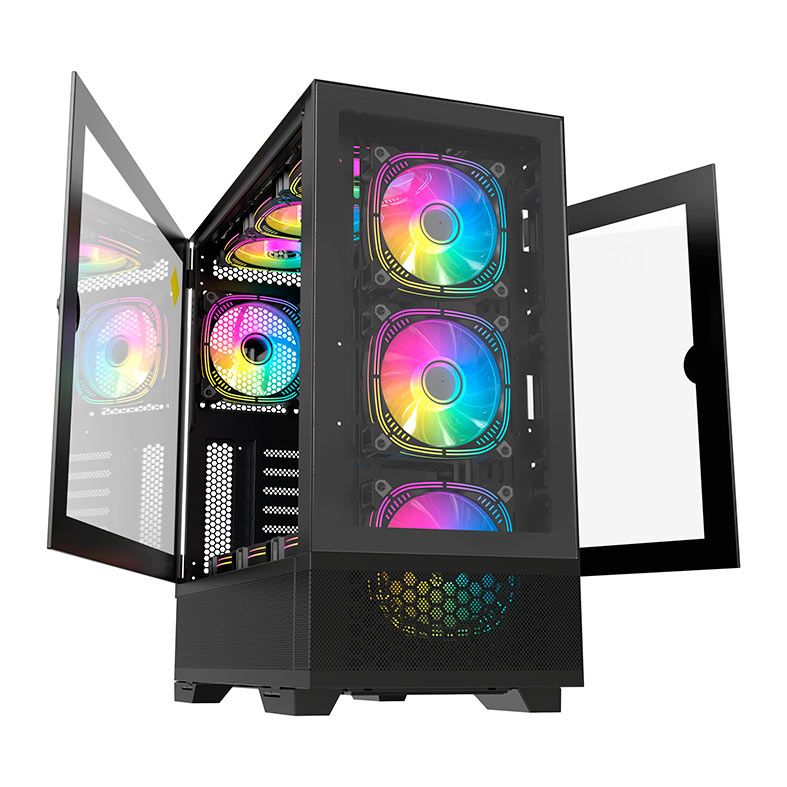 Gabinete Gamer Acegeek Redemption F491 Glass, Full-Tower, Lateral de Vidro, Preto, AG-REDEMPTION-F491-BK