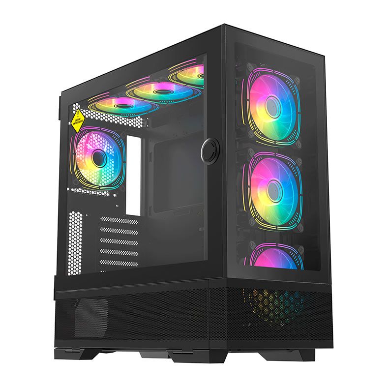 Gabinete Gamer Acegeek Redemption F491 Glass, Full-Tower, Lateral de Vidro, Preto, AG-REDEMPTION-F491-BK