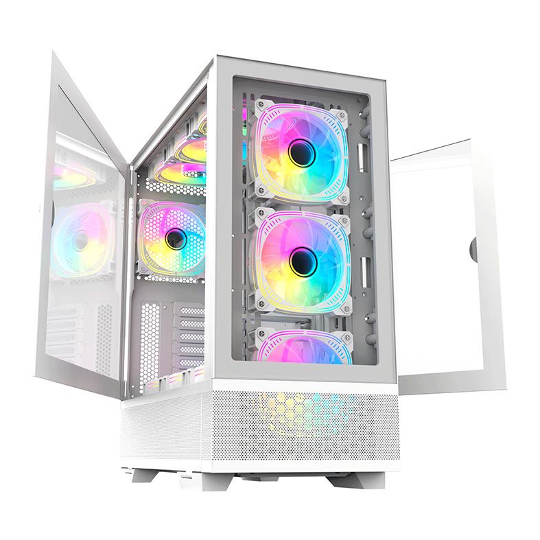 Gabinete Gamer Acegeek Redemption F491 Glass, Full-Tower, Lateral de Vidro, Branco, AG-REDEMPTION-F491-WH