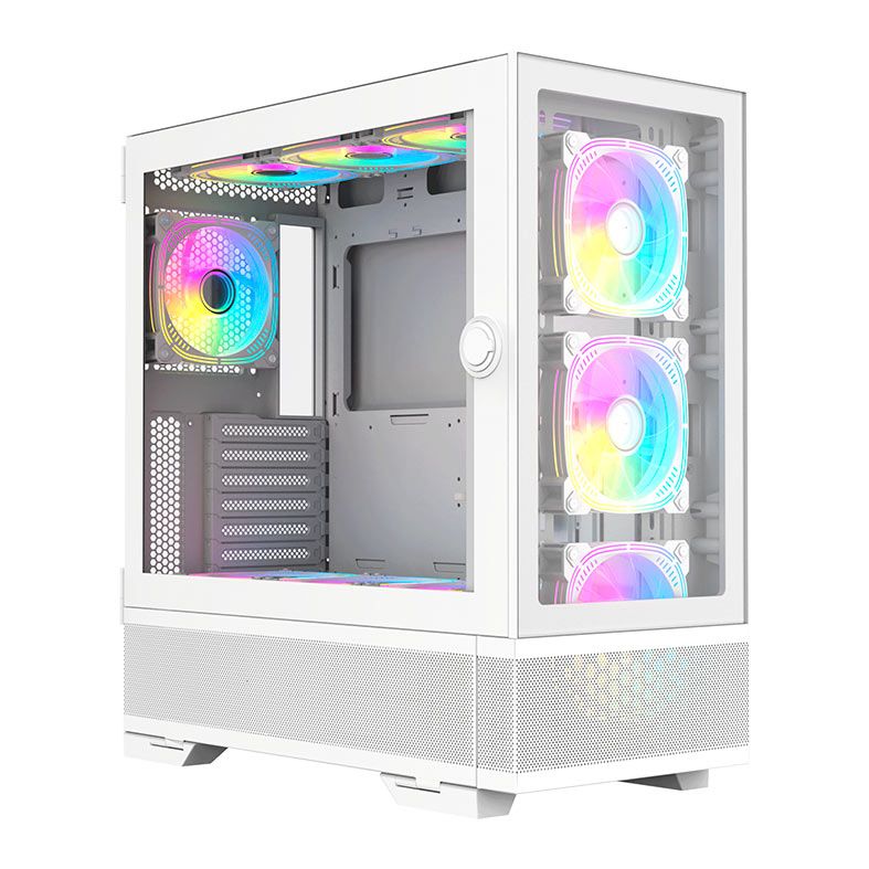 Gabinete Gamer Acegeek Redemption F491 Glass, Full-Tower, Lateral de Vidro, Branco, AG-REDEMPTION-F491-WH