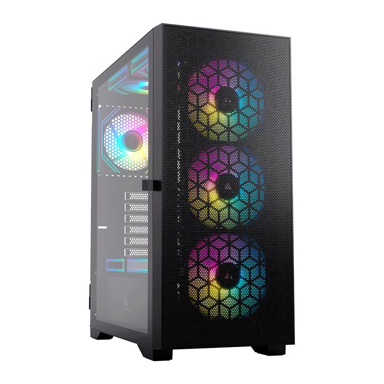 Gabinete Gamer Acegeek Shield D440, Mid-Tower, Lateral de Vidro, Preto, AG-SHIELD-D440-BK