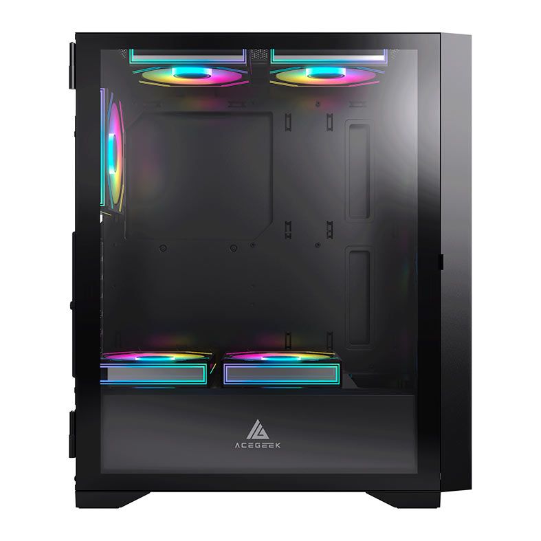 Gabinete Gamer Acegeek Shield D440, Mid-Tower, Lateral de Vidro, Preto, AG-SHIELD-D440-BK