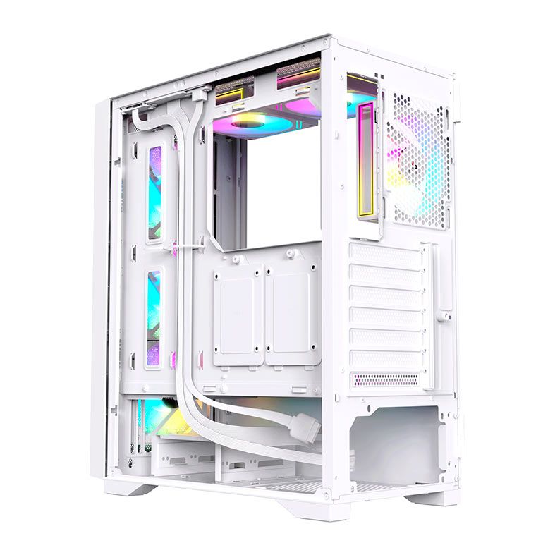 Gabinete Gamer Acegeek Shield D440, Mid-Tower, Lateral de Vidro, Branco, AG-SHIELD-D440-WH