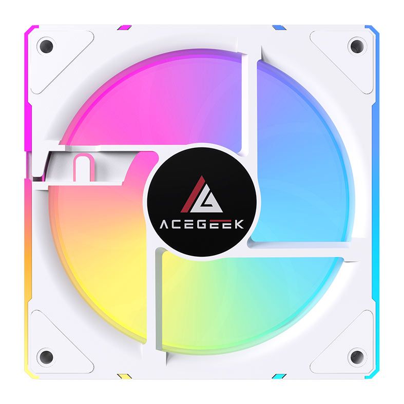 Kit Ventoinhas Acegeek Silverline, ARGB, 5x120mm, Branco, AG-SILVERLINE5X1-WH