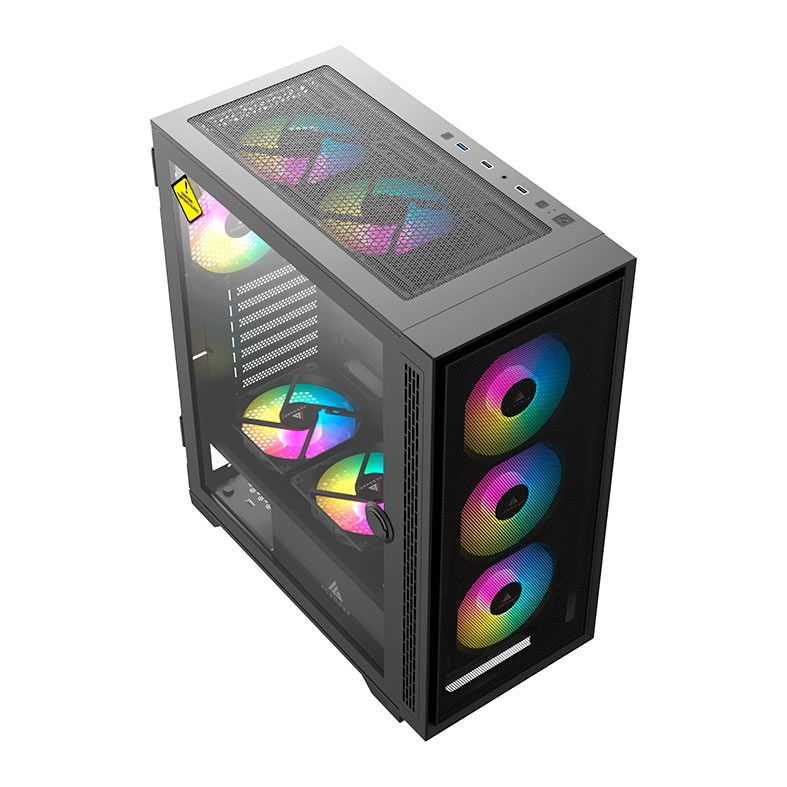 Gabinete Gamer Acegeek Storm C415, Mid-Tower, Lateral de Vidro, Preto, AG-STORM-C415-BK