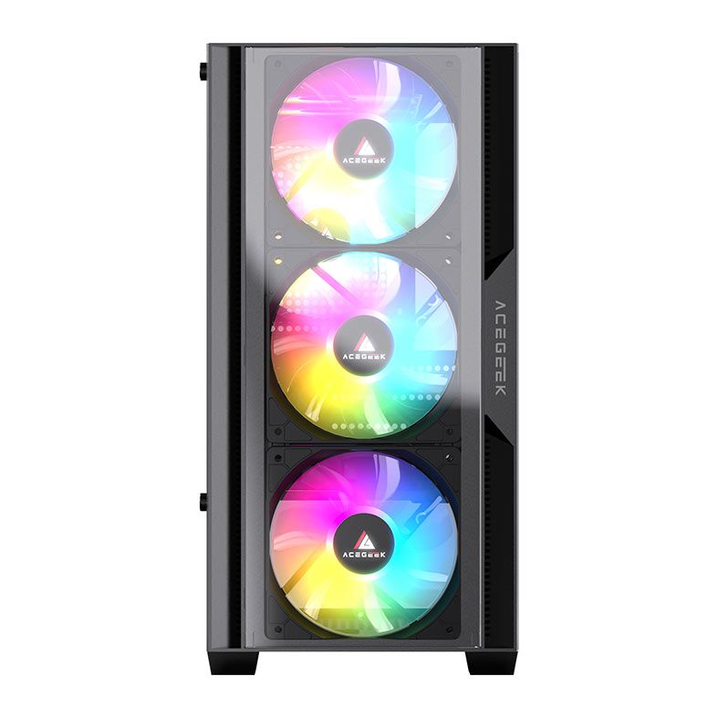Gabinete Gamer Acegeek Stratus Glass, Mid-Tower, Lateral de Vidro, Preto, AG-STRATUS-GLASS-BK