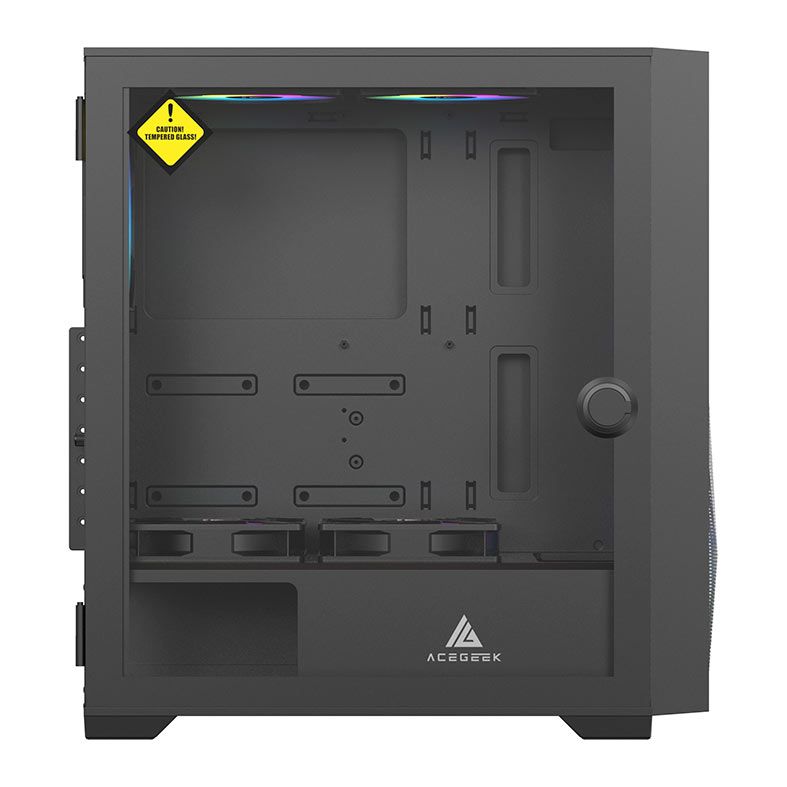 Gabinete Gamer Acegeek Striker A411 Mesh, Mid-Tower, Lateral de Vidro, Preto, AG-STRIKER-A411-BK